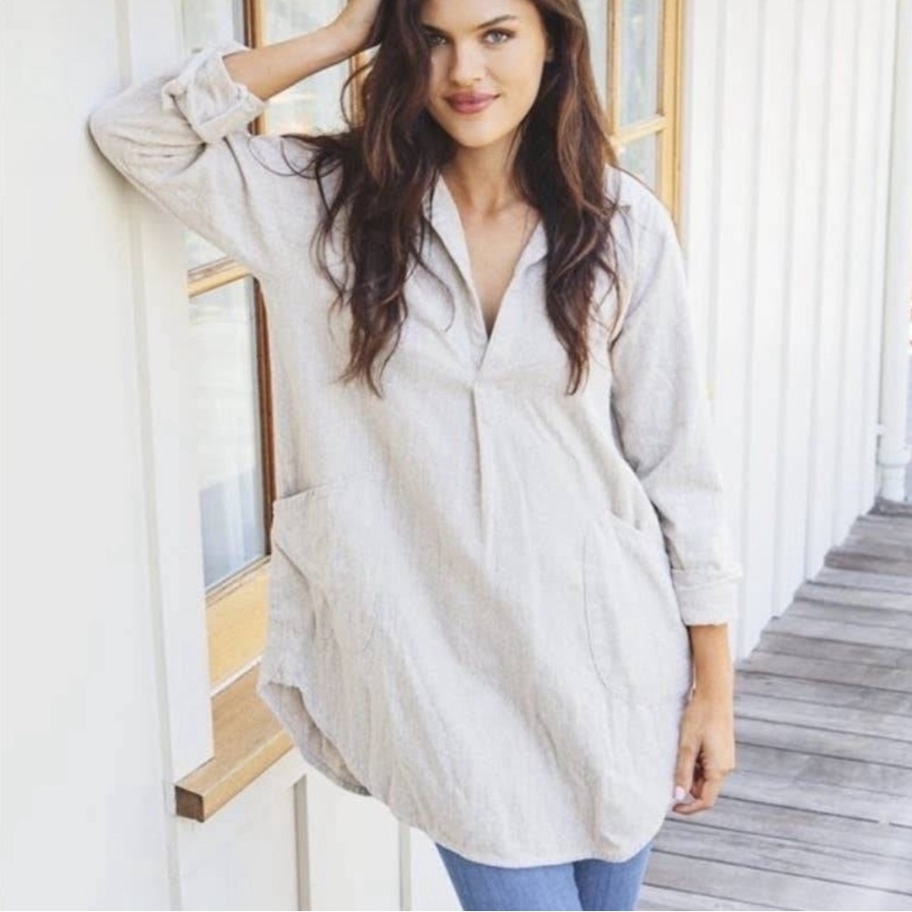 CP Shades Teton Cotton Tunic Top in Taupe